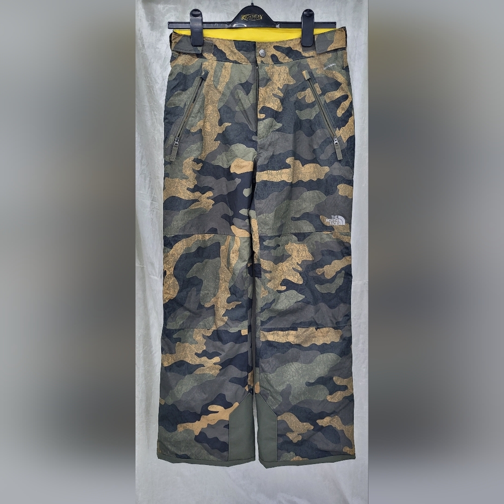 The North Face Freedom Insulated Snow Pants Size Large Boys Khaki Camo Print